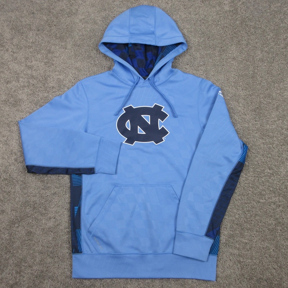 UNC Tar Heels Sweater Mens XS Blue Hoodie Sweatshirt Nike Lacrosse Thermafit